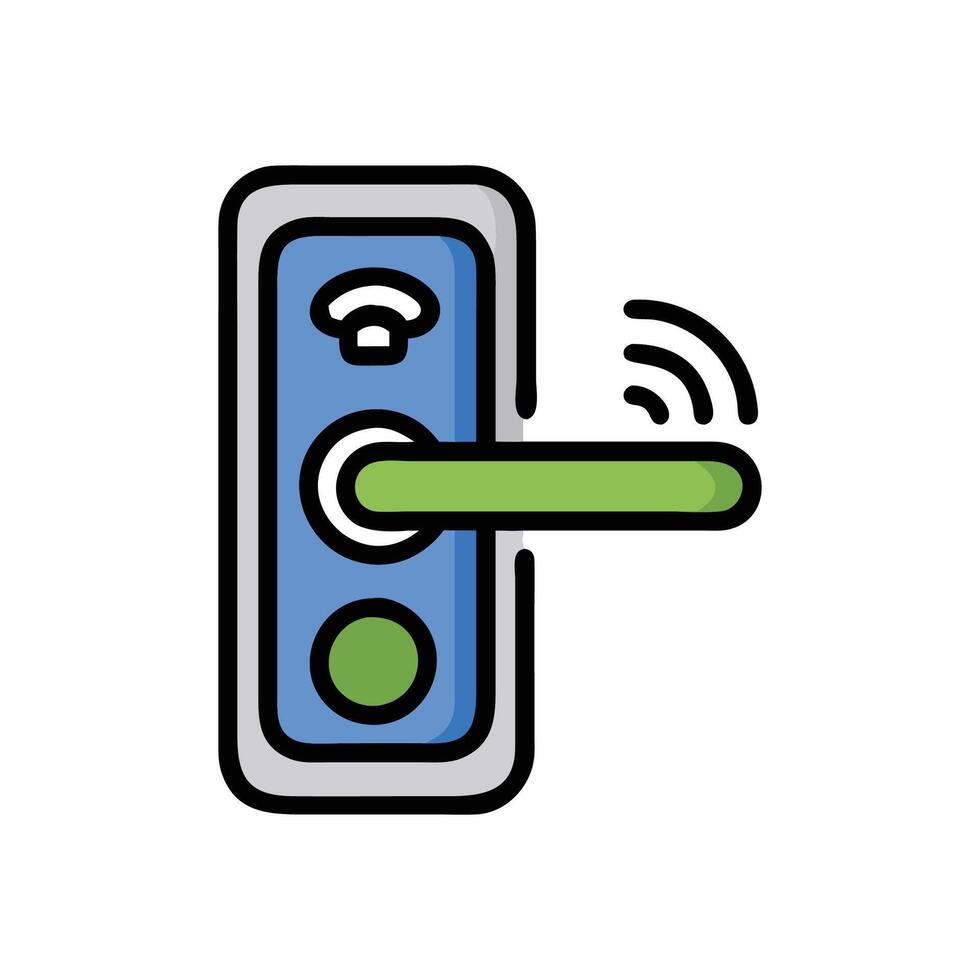 Smart Door Handle Security Icon vector