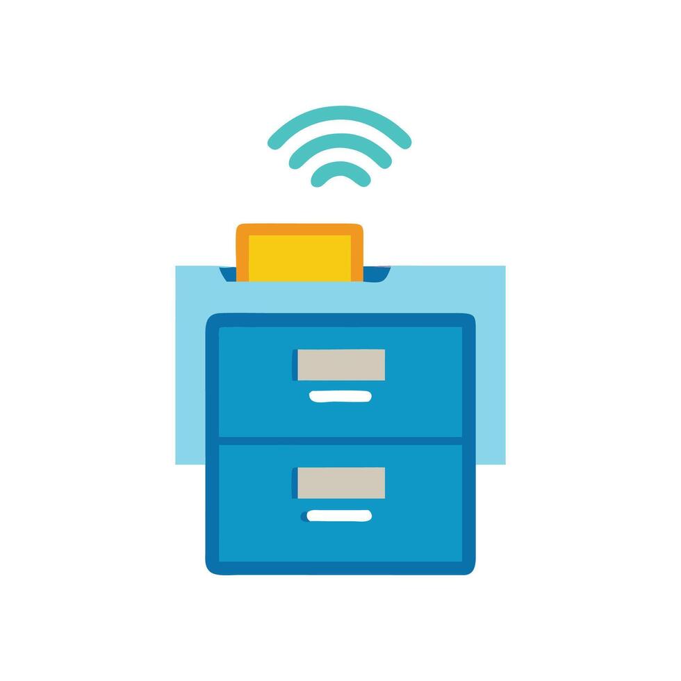 Smart Filing Cabinet Organization Icon vector