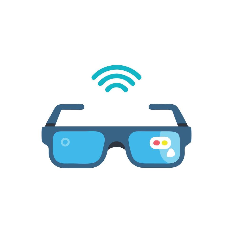 Augmented Reality Smart Glasses Icon vector