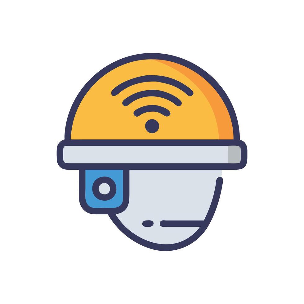Smart Helmet Safety Device Icon vector