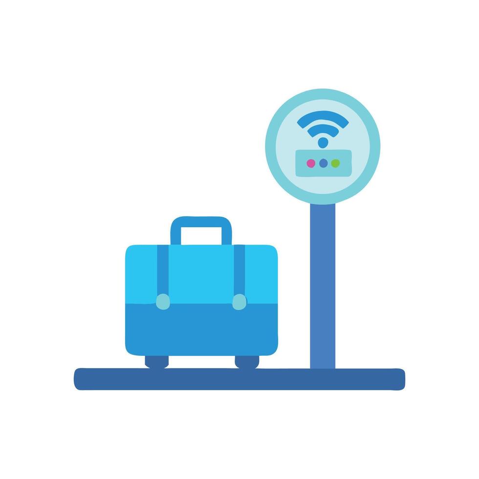 Luggage Scale Smart Icon vector