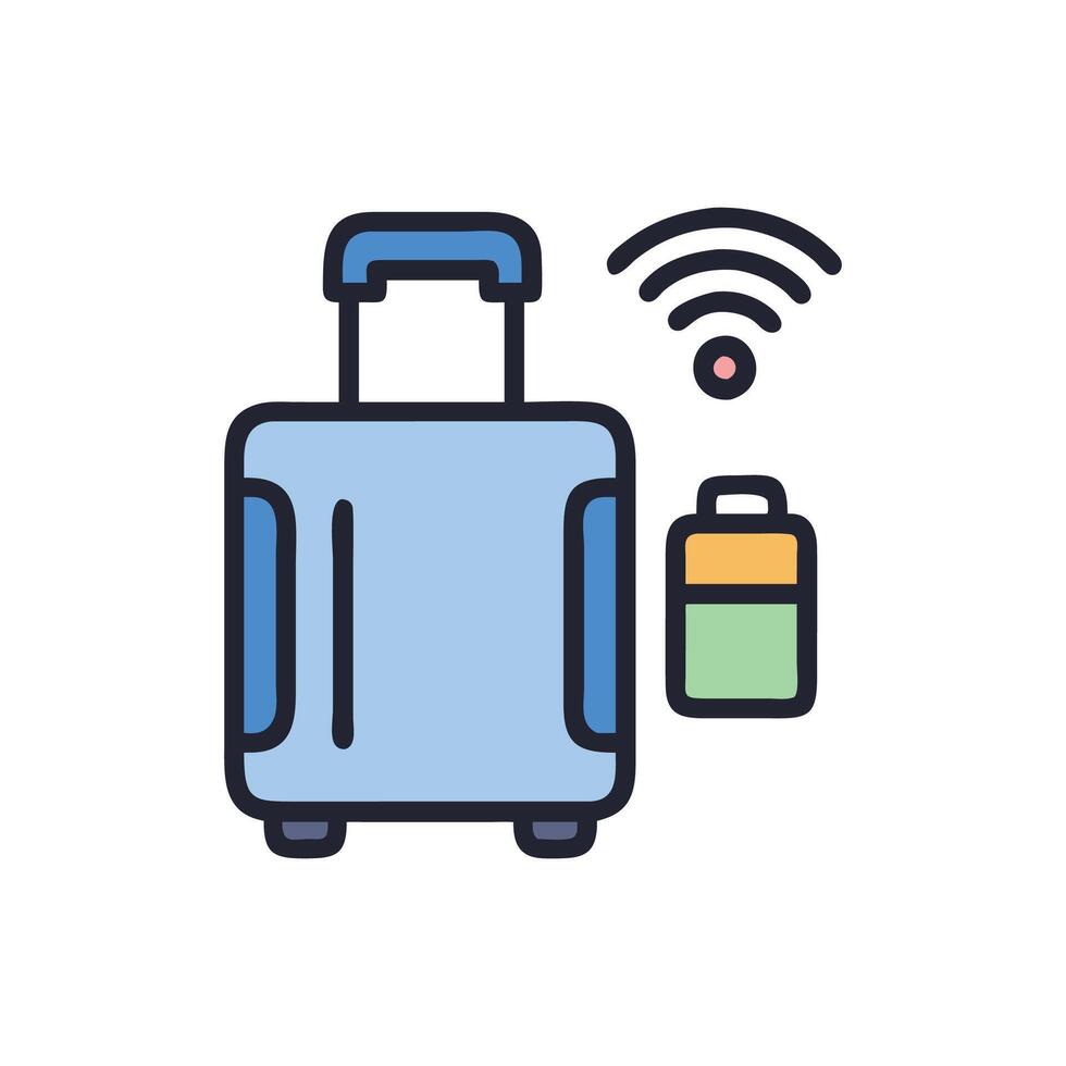 Smart Luggage Tracking Device Icon Design vector