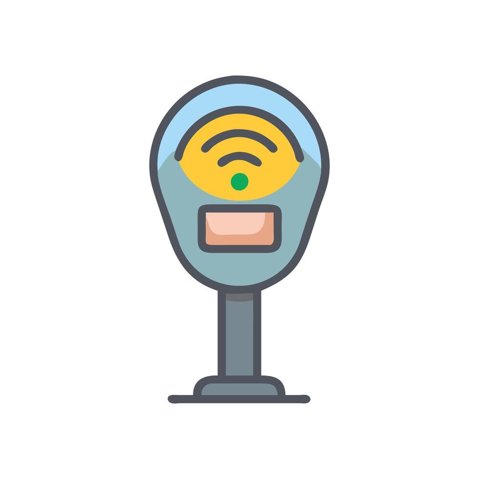 Smart Parking Meter Device Icon Design vector