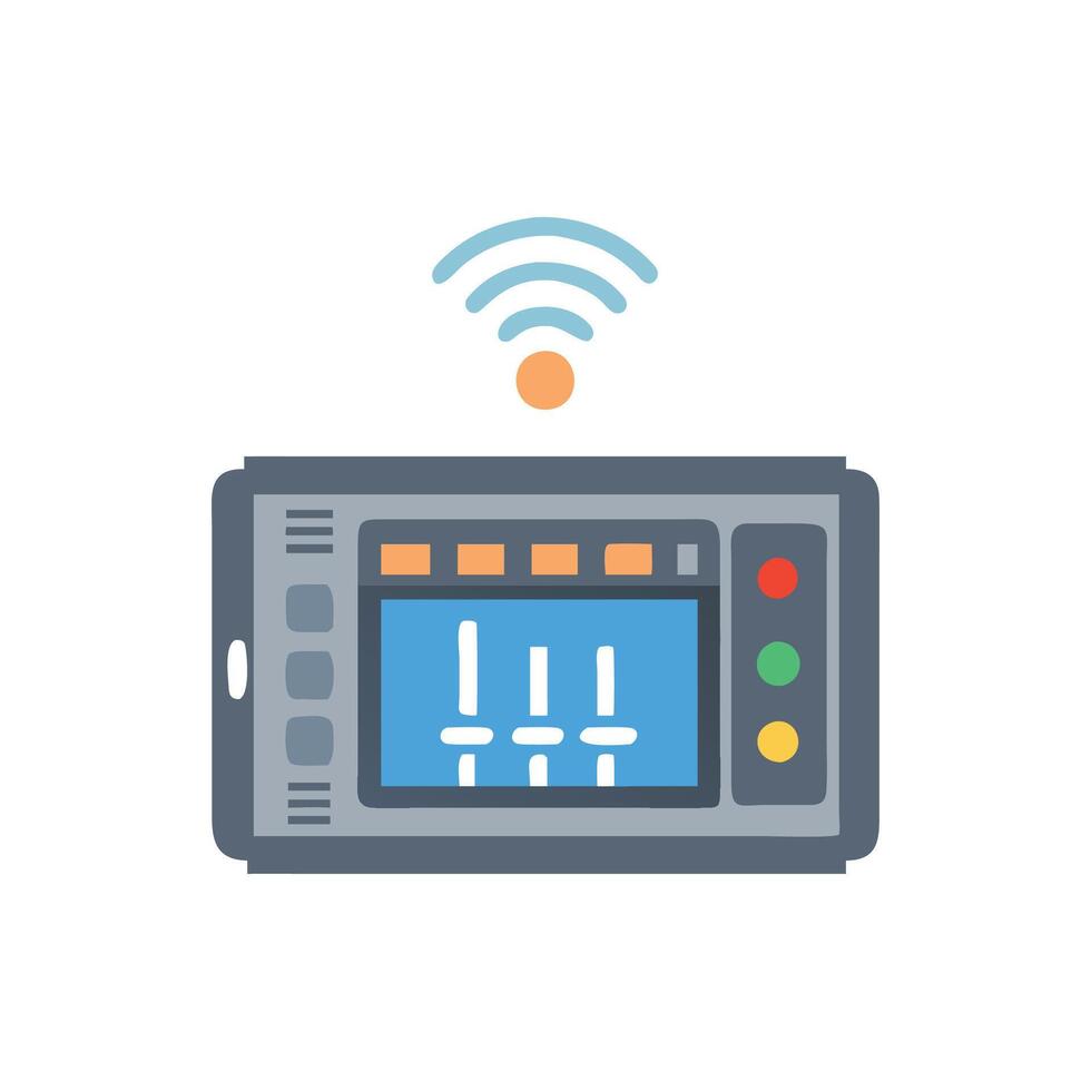 Smart PLC Controller Icon Design vector