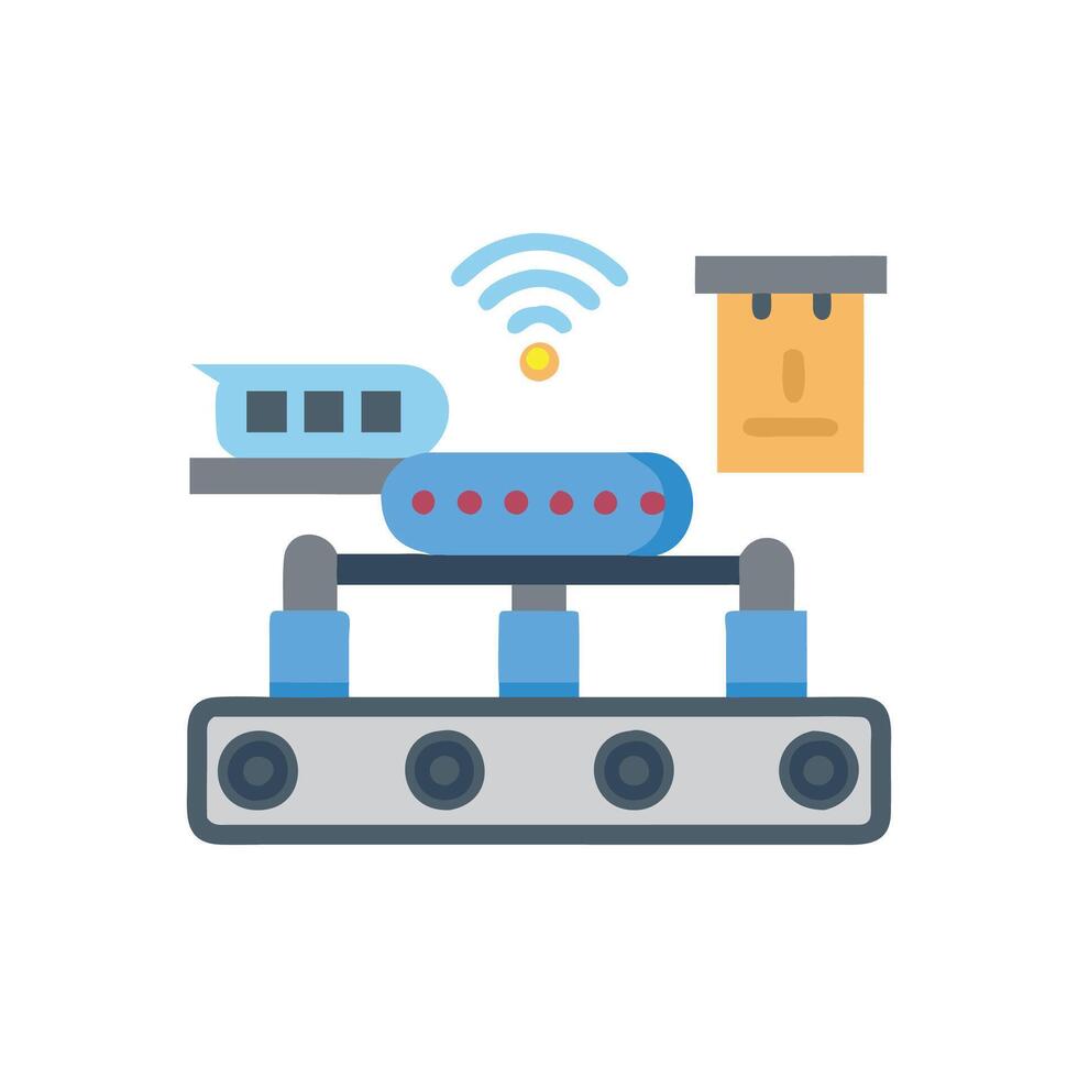 Smart Production Line Device Icon Design vector
