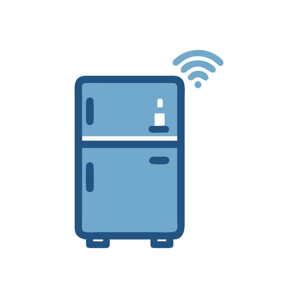 Smart Refrigerator Device Icon Design vector