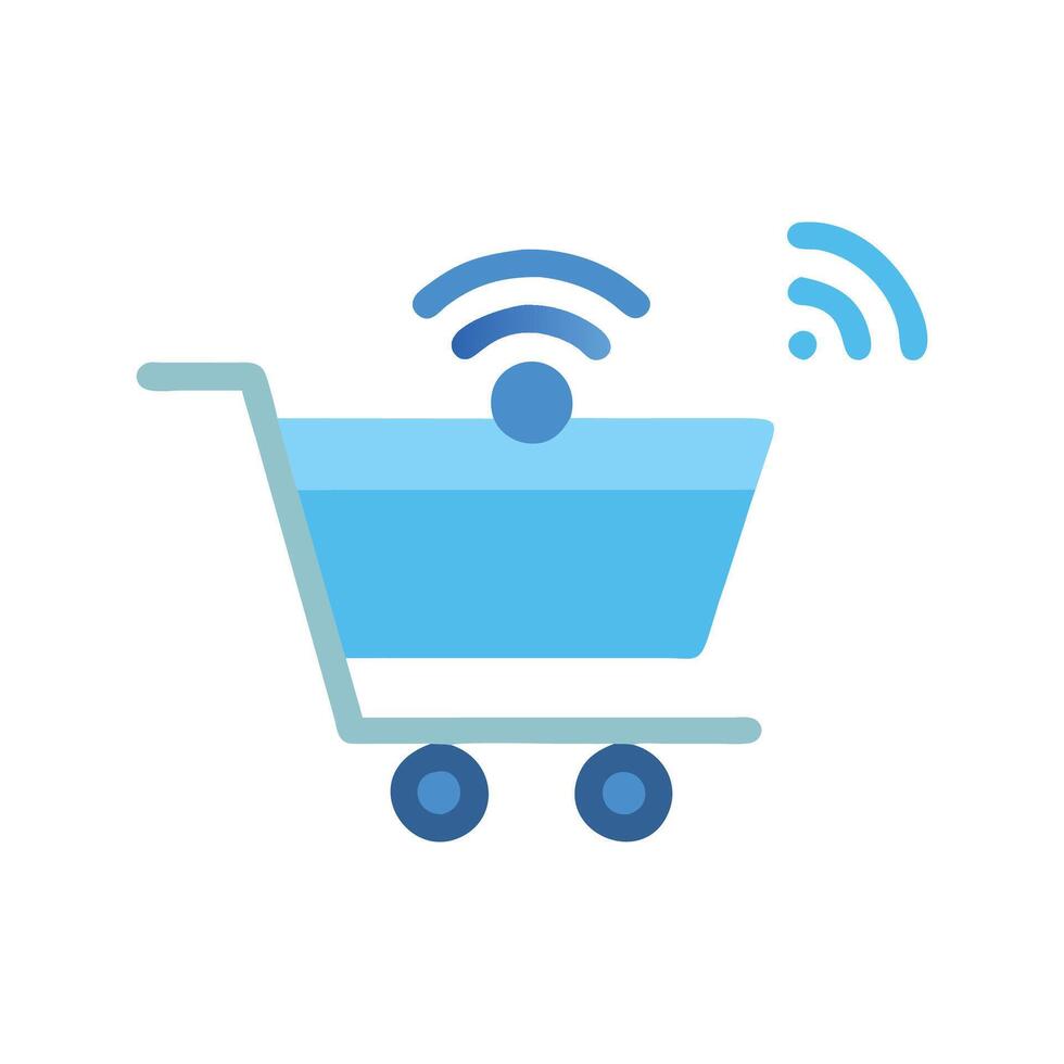 Smart Shopping Cart Device Icon vector
