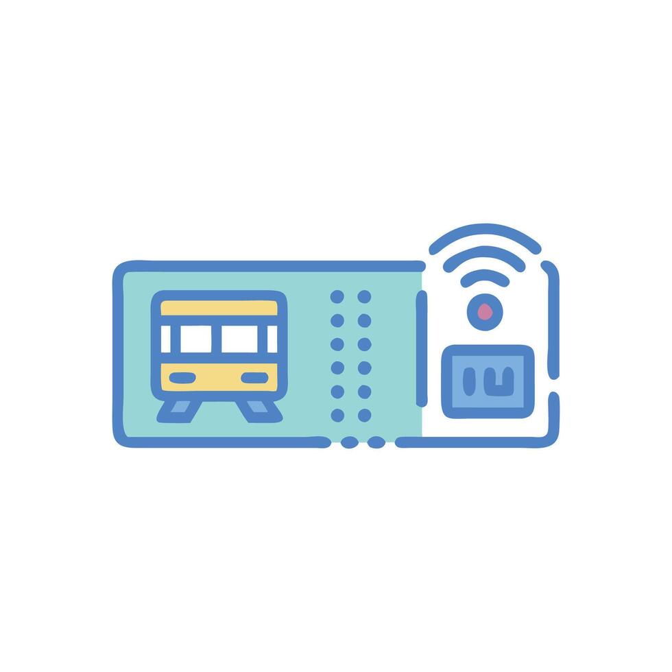 Subway Ticket Smart Icon vector