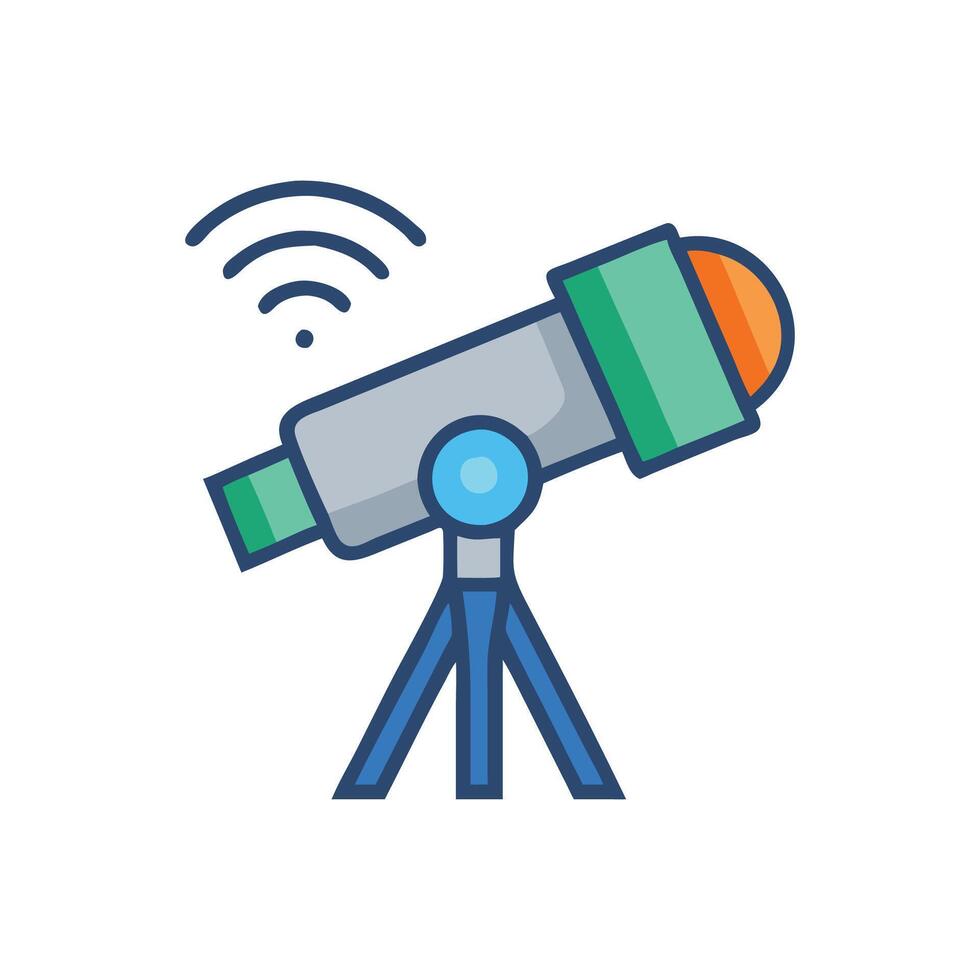Telescope Smart Viewing Icon vector