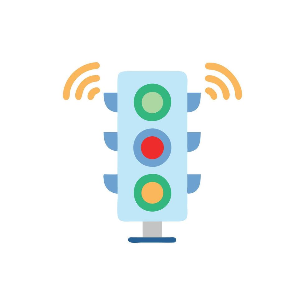 Smart Traffic Light Device Icon Design vector