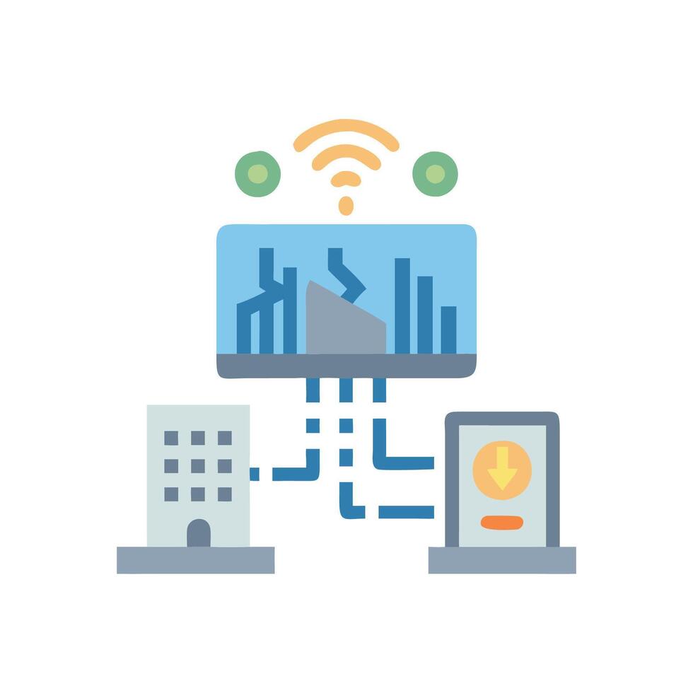 Smart Urban Planning Device Icon Design vector
