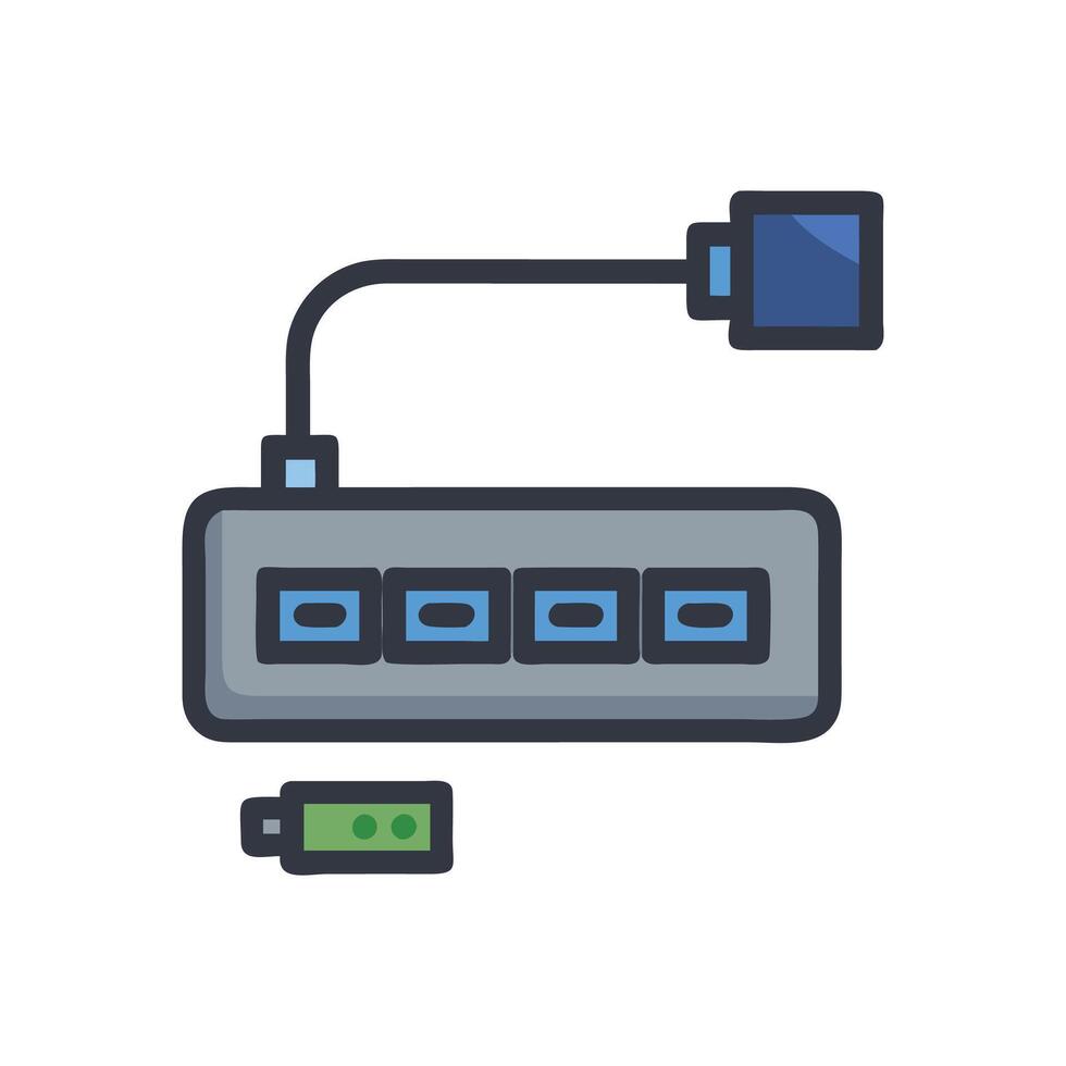 Trendy USB Hub Icon for All vector