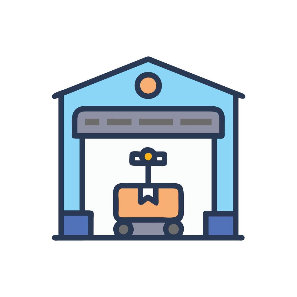 Versatile Warehouse Robot Icon vector