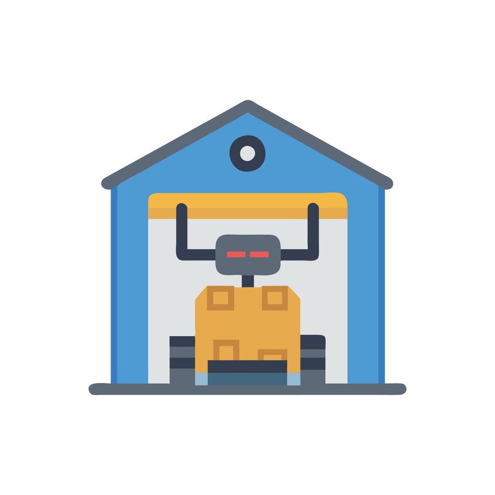 Stylish Warehouse Robot Icon vector