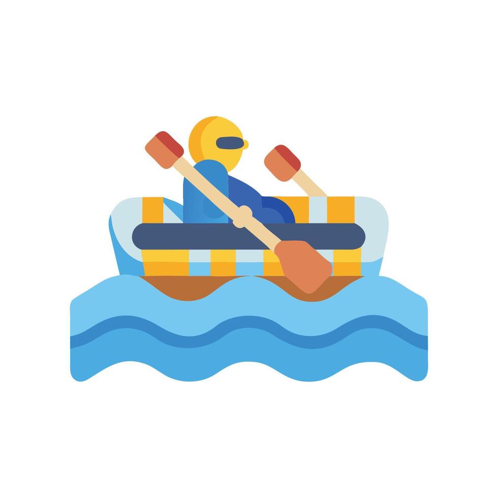 Whitewater Rafting Icon for Extreme Sports vector