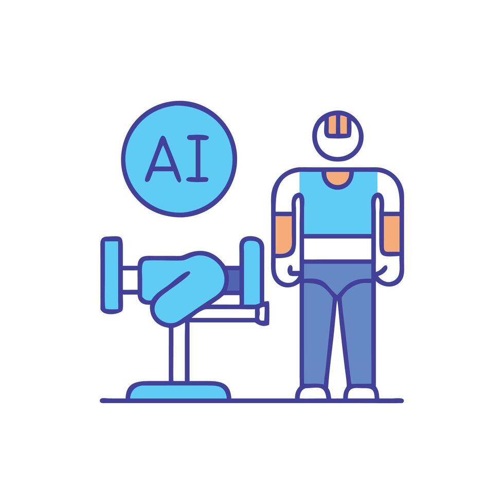 AI Fitness Coach Icon Design vector