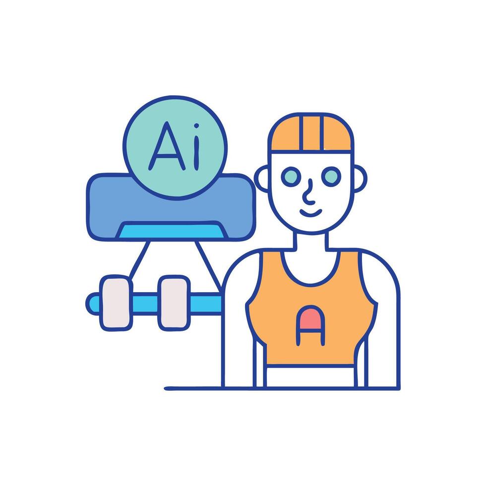 Personal AI Fitness Coach Icon vector