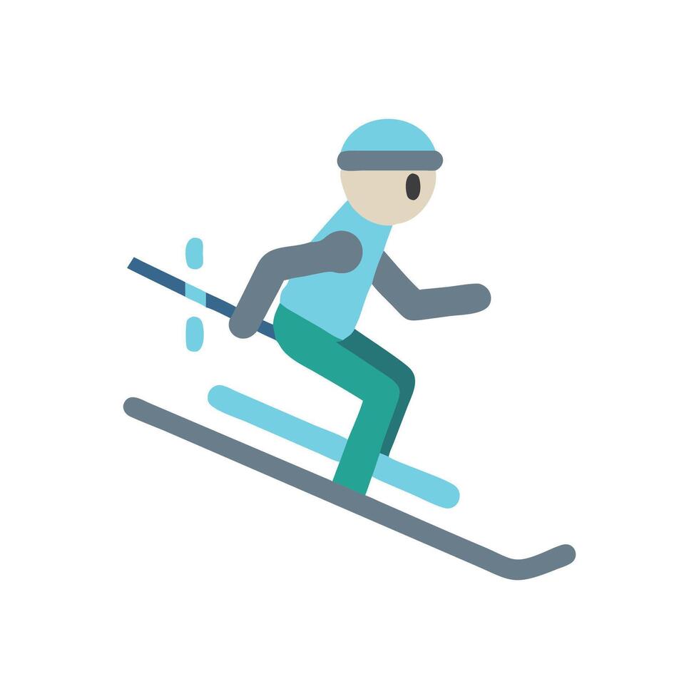 Skiing Icon for Alpine Sports vector