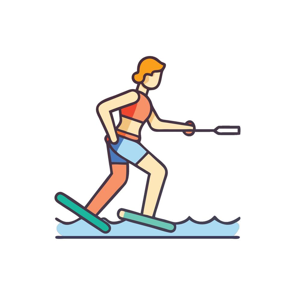 Barefoot Skiing Sports Icon Design vector