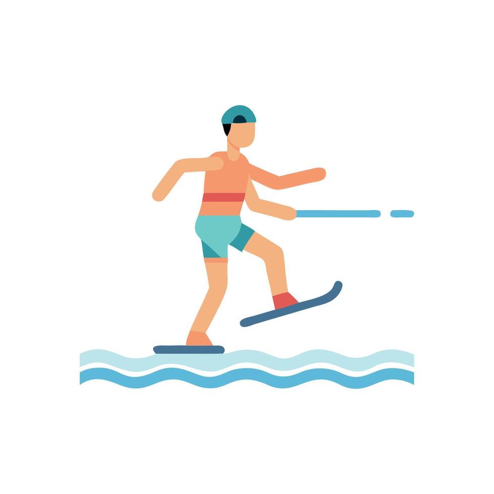 Dynamic Barefoot Skiing Icon vector