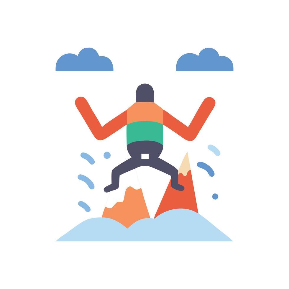 Extreme Base Jumping Icon Design vector