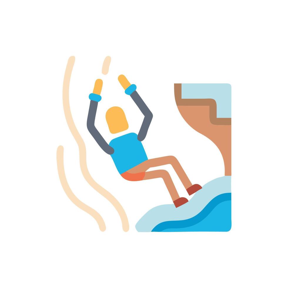Base Jumping Sports Icon Design vector
