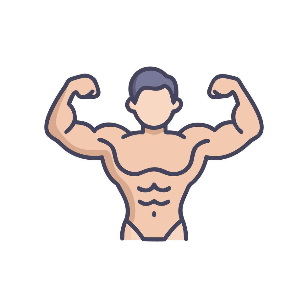 Bodybuilding Pose Icon for Fitness vector