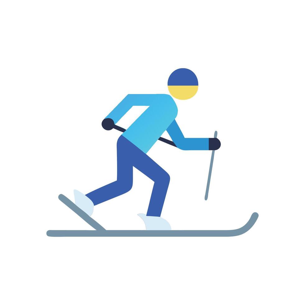 CrossCountry Skiing Icon Design vector
