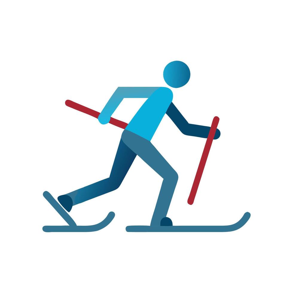 Dynamic CrossCountry Skiing Icon vector