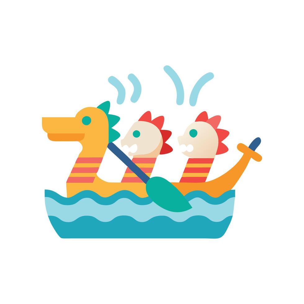 Dragon Boat Racing Icon Design vector