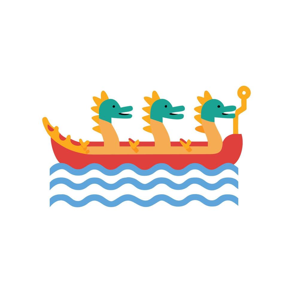 Dynamic Dragon Boat Racing Icon vector
