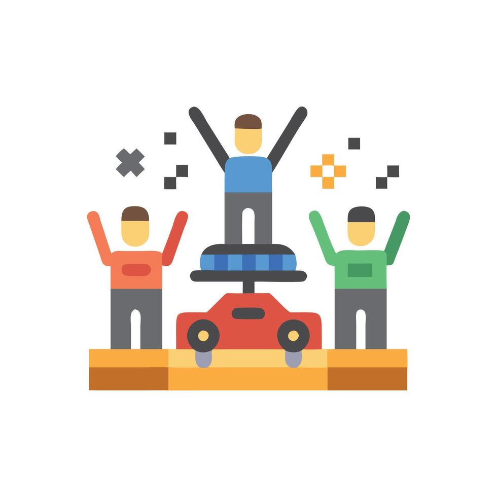 Drivers Podium Celebration Icon vector