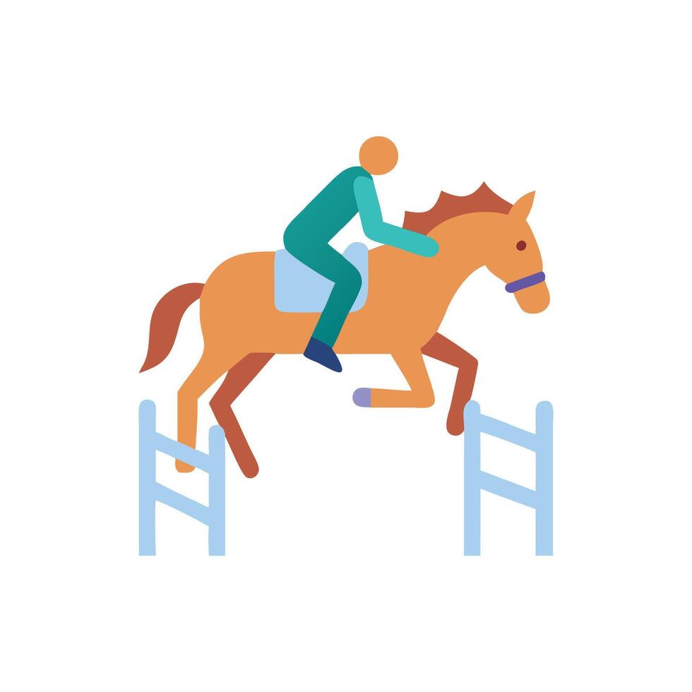 Equestrian Show Jumping Sports Icon Design vector