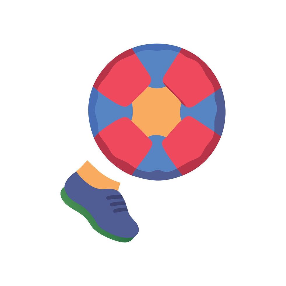 a soccer ball and shoe on a white background vector
