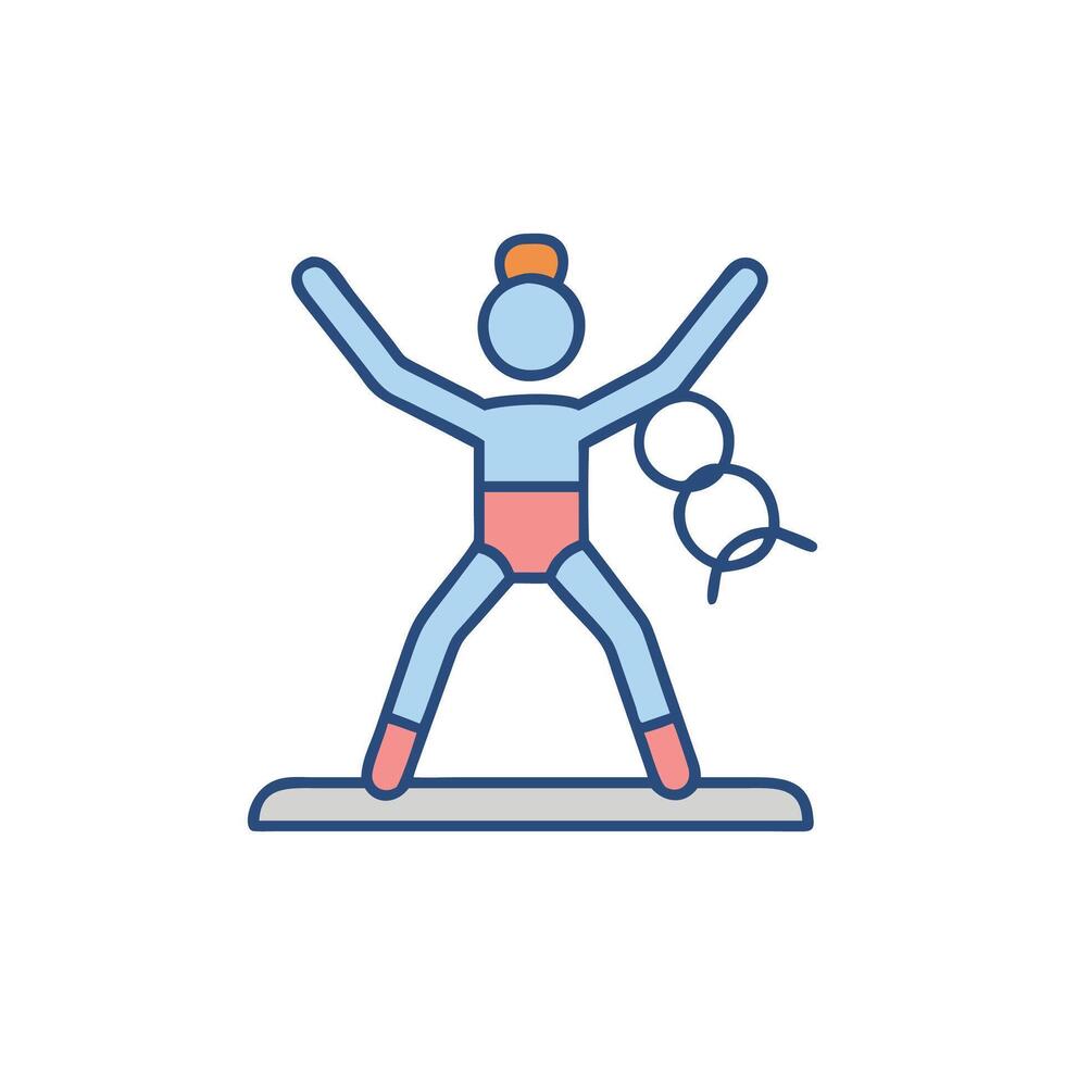 Gymnast Chalk Icon for Artistic Design vector