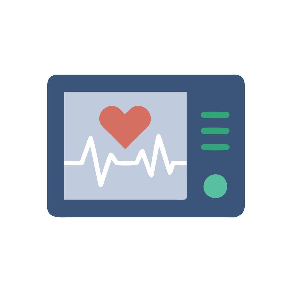 Stylized Heart Rate Monitor Graphic vector