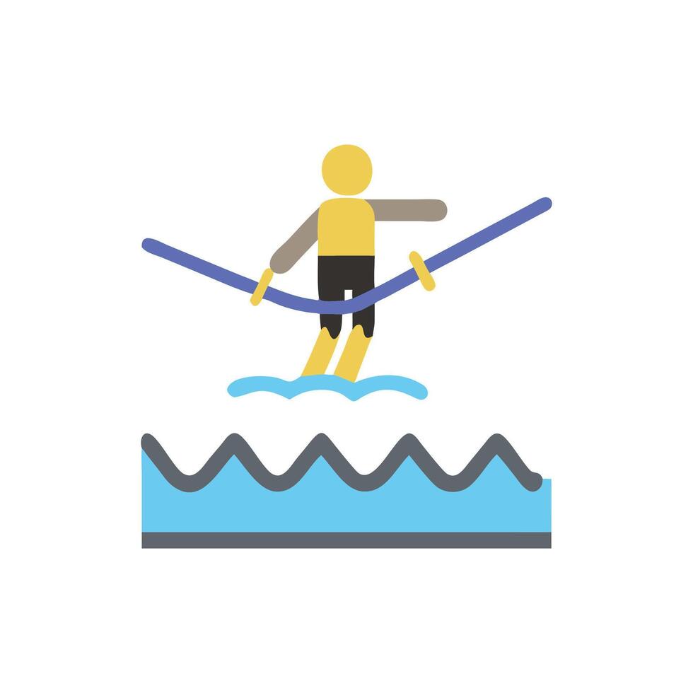 Creative Highlining Icon for Adventure vector