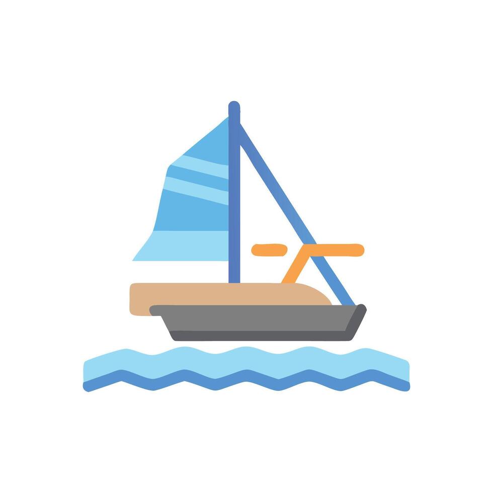 Ice Boating Icon for Winter Sports vector