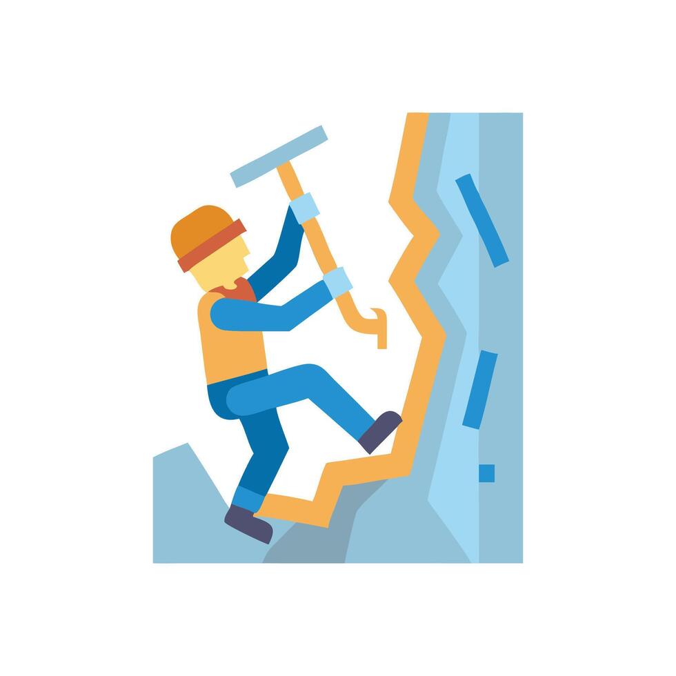 Ice Climbing Icon for Extreme Sports vector