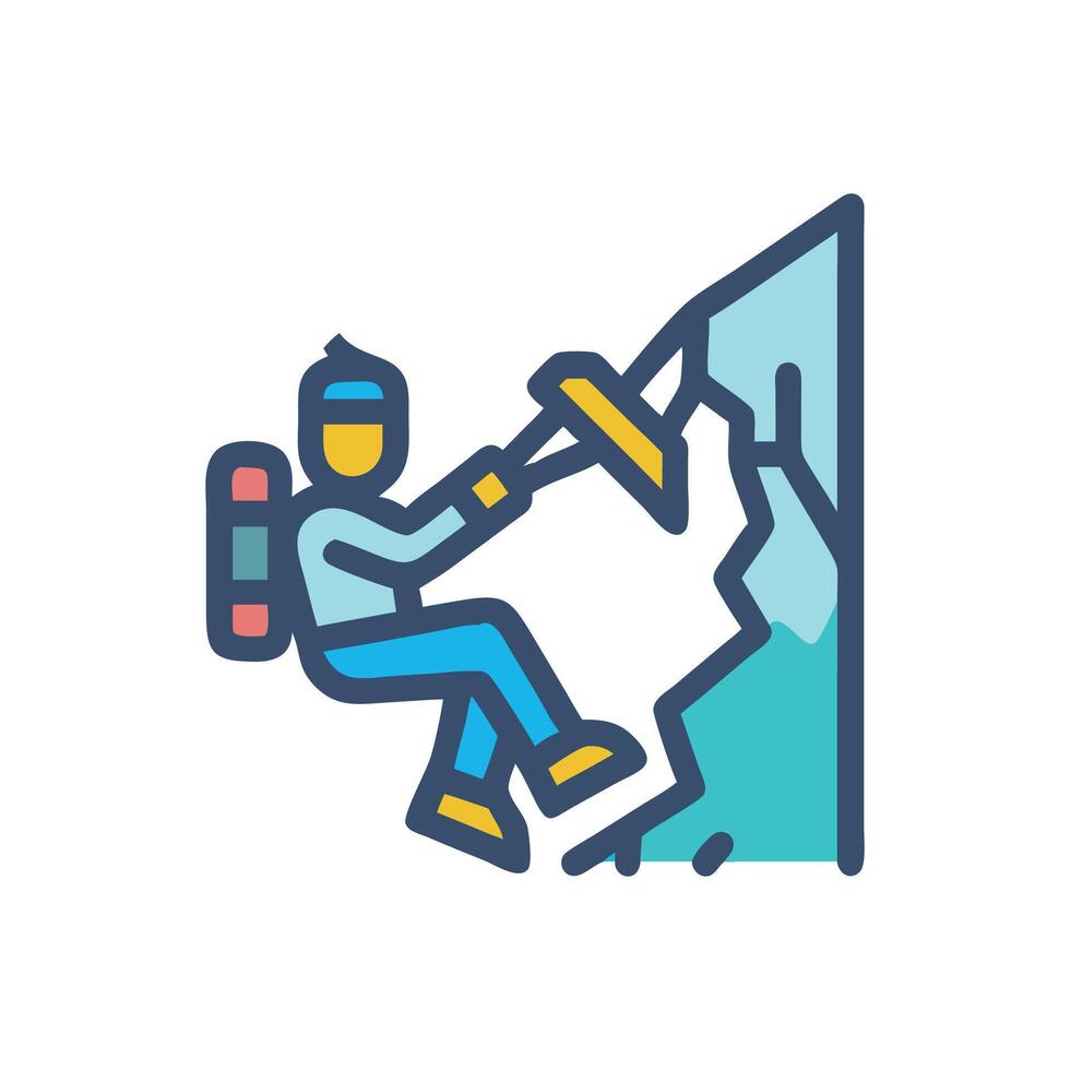 Ice Climbing Icon for Extreme Sports. vector