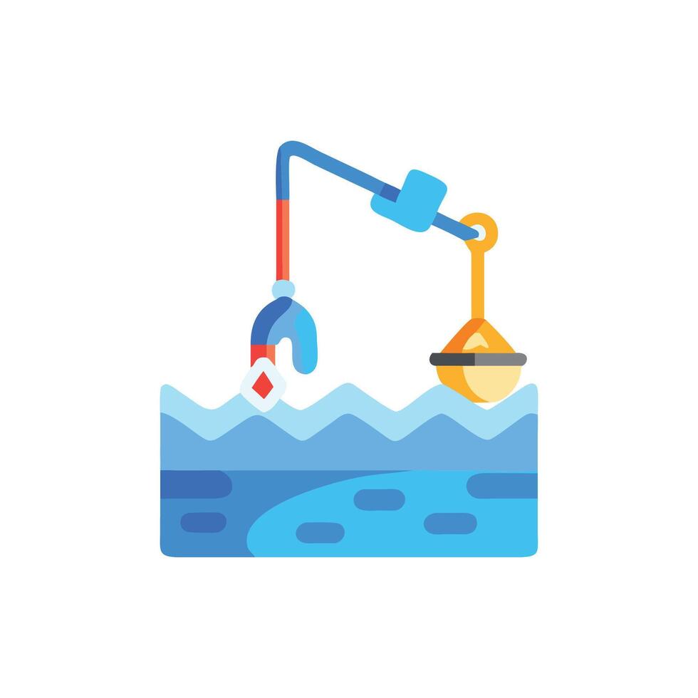 Creative Ice Fishing Icon for Winter Fun vector