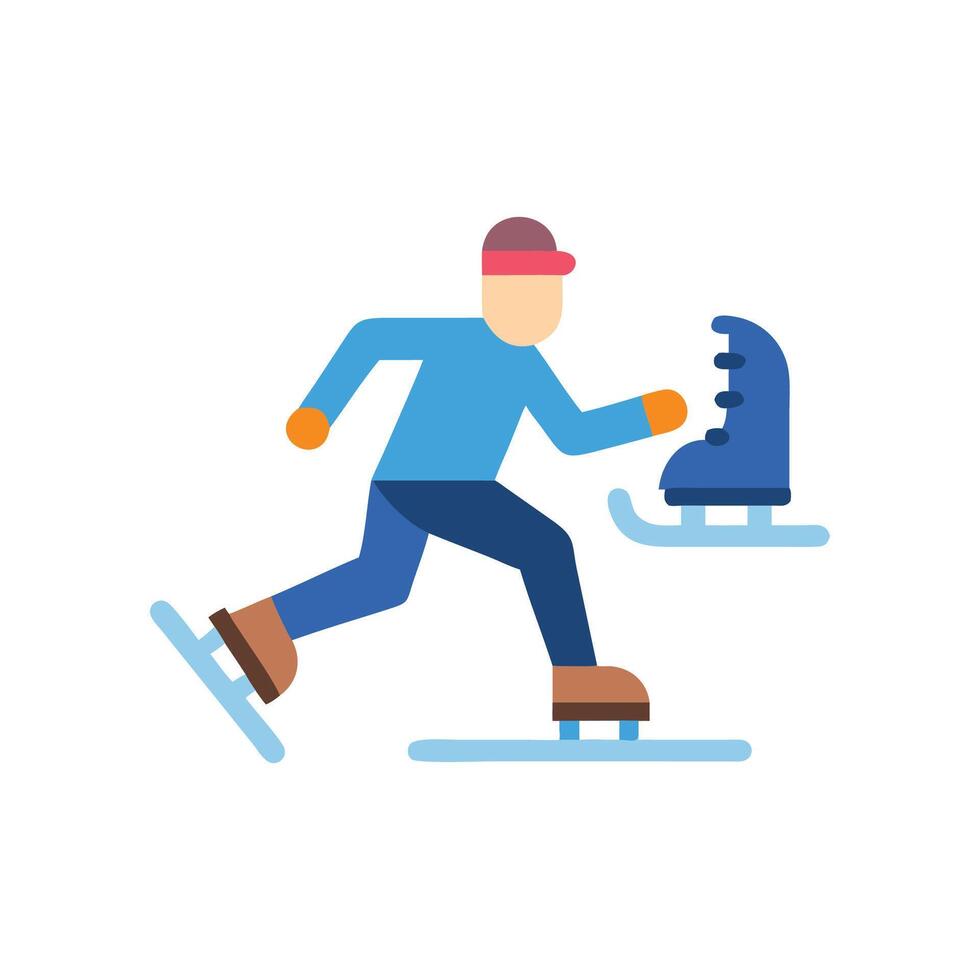 Ice Skating Icon for Winter Sports vector
