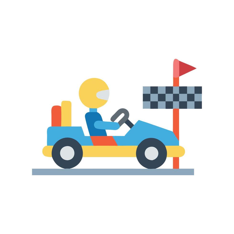 Dynamic Kart Racing Icon Design vector