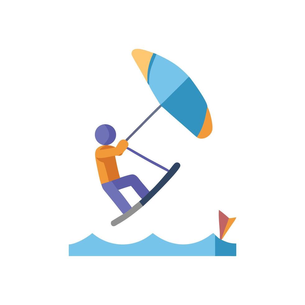 Kite Surfing Icon for Water Sports vector