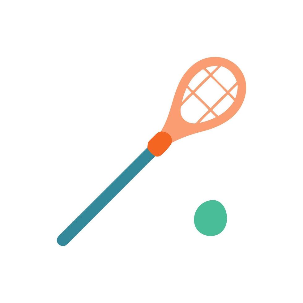 Stylish Lacrosse Stick and Ball Icon vector