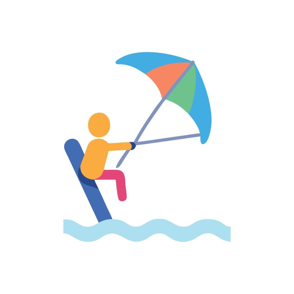 Dynamic Kite Surfing Illustration vector