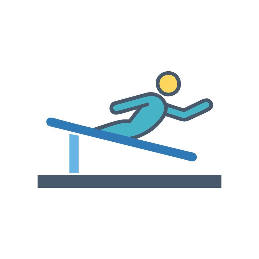 Stylish Long Jump Icon Design vector