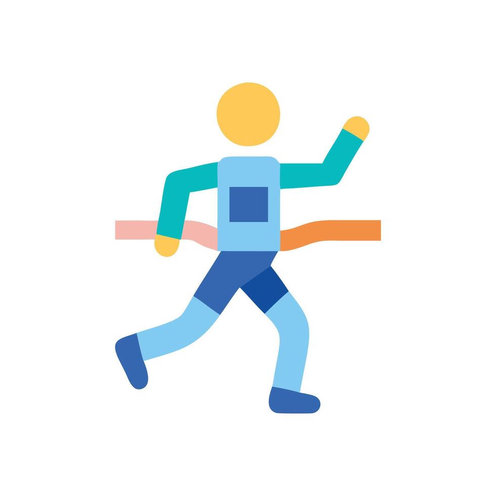 Stylish Marathon Runner Icon Design vector