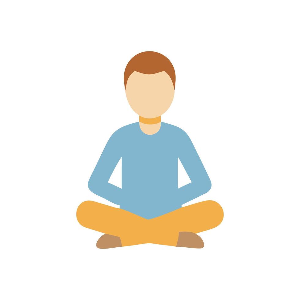 Meditation Pose Icon for Relaxation vector