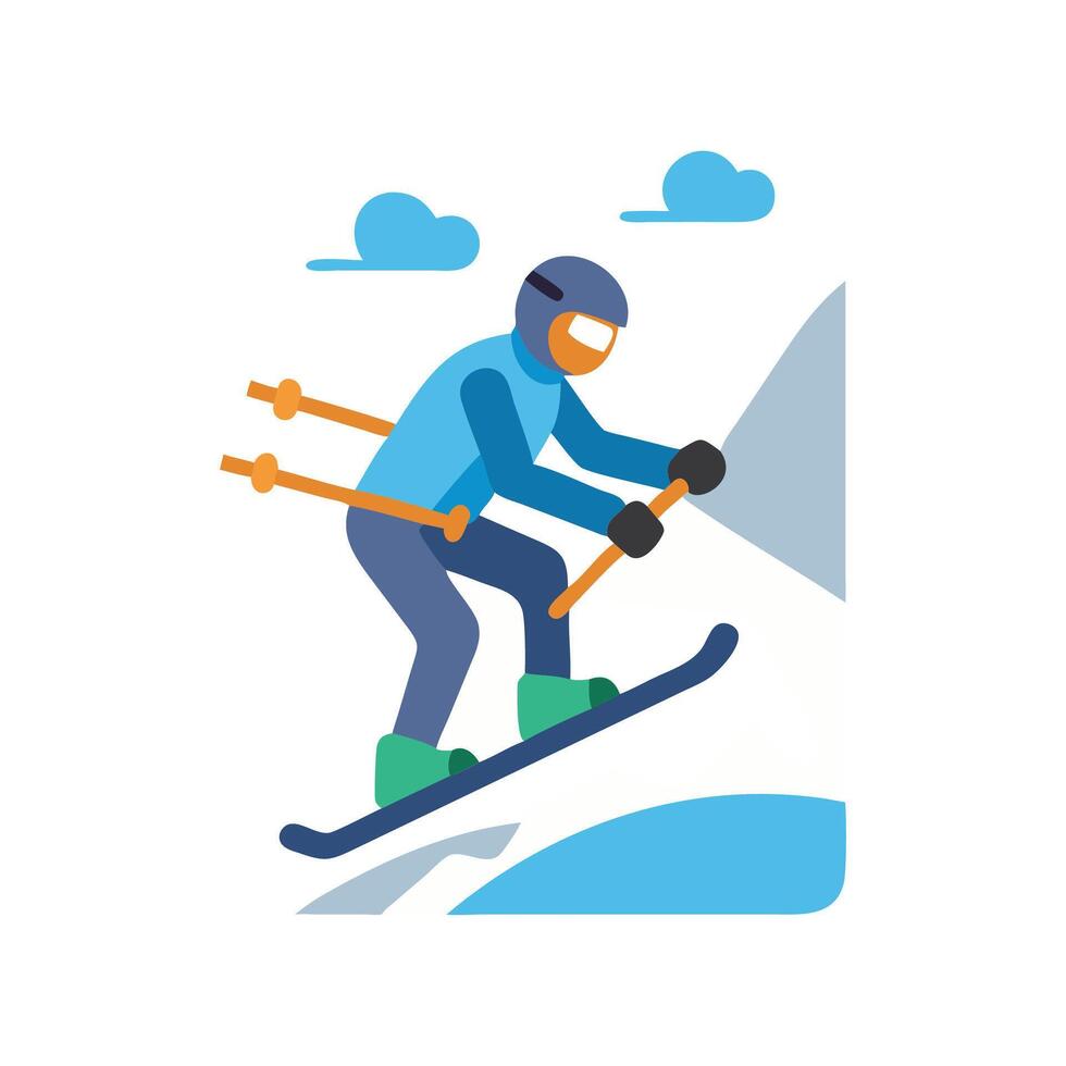Mogul Skiing Icon for Winter Sports vector